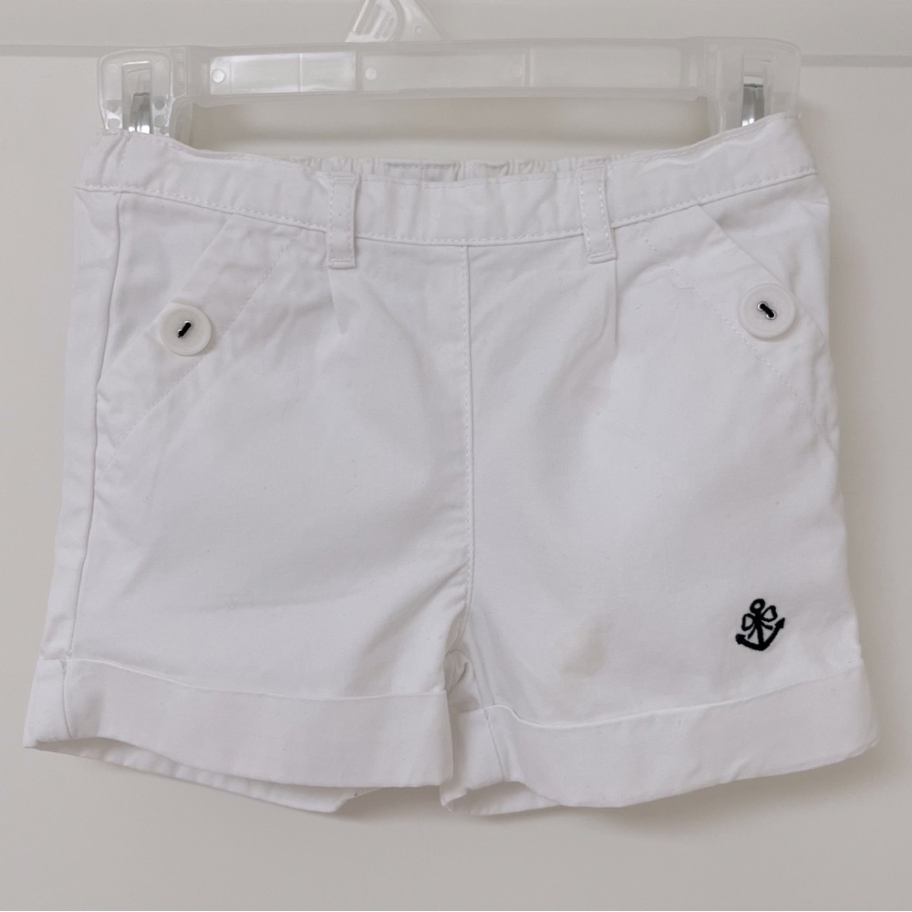 Jacadi Paris Baby Girl Classic White Soft Cotton Shorts - Nautical French 18Mth